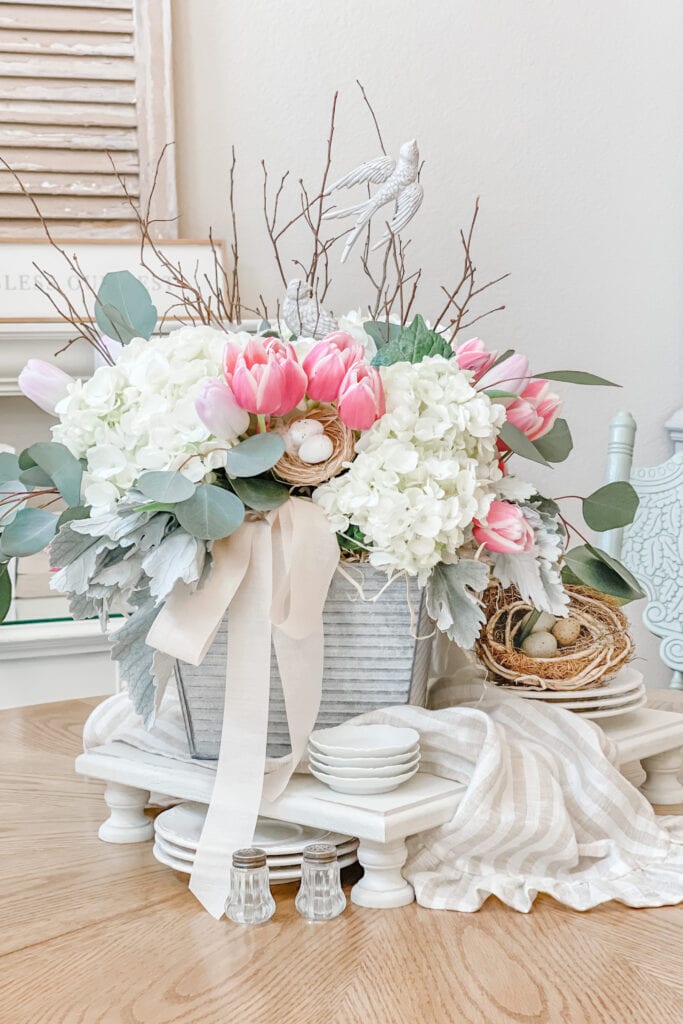 Spring Floral Table Centerpiece - Live Oak Nest French Country Cottage Home