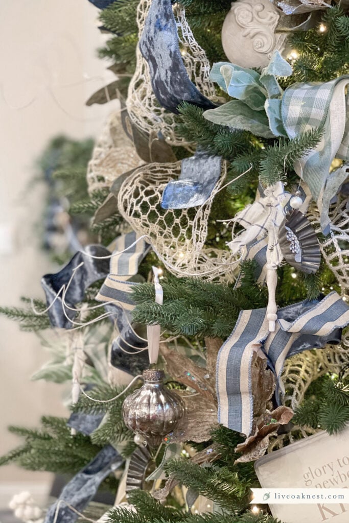 Easy Blue and White French Farmhouse Ornaments - DIY Beautify