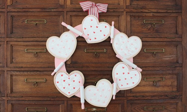 Dollar Store Peony Heart Wreath for Valentine's Day through Spring