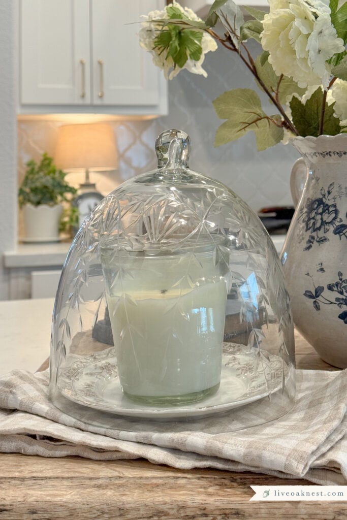 Vivian Cut Glass Candle Cloche, cozy cottage style timeless decor