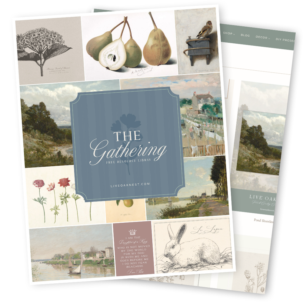 The Gathering Free Resource Library for a beautiful, timeless home.